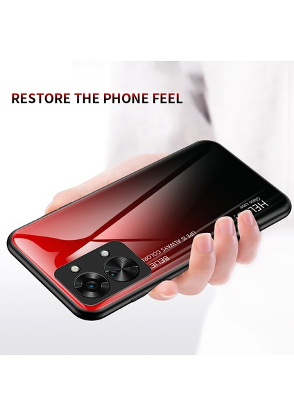 Oneplus Nord 2t 5g Darbeye Dayanıklı Degrade Renk Temperli Cam Kılıf Sert Pc Yumuşak Tpu Çerçeve Kapak Koruyucu-Beyaz (Yurt Dışından) fiyatları