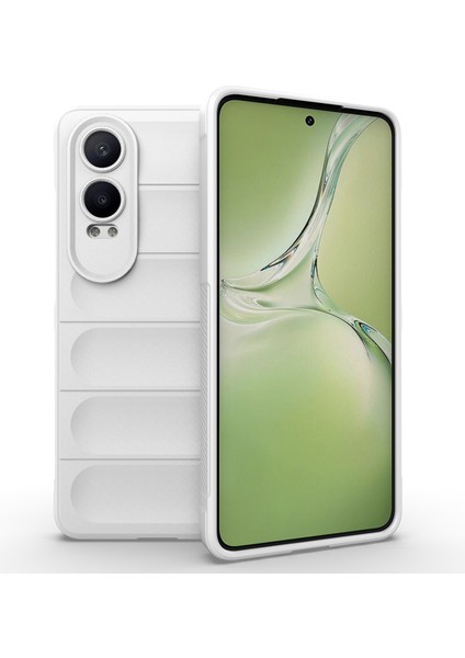Oneplus Nord Ce4 Lite 5g/oppo K12X 5g (Çin) Kılıf Düşmeye Dayanıklı Yumuşak Tpu Cep Telefonu Kılıfı-Beyaz (Yurt Dışından)