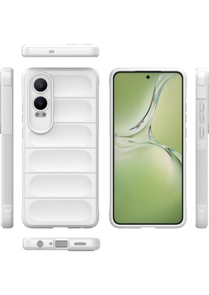 Oneplus Nord Ce4 Lite 5g/oppo K12X 5g (Çin) Kılıf Düşmeye Dayanıklı Yumuşak Tpu Cep Telefonu Kılıfı-Beyaz (Yurt Dışından)