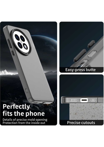 Oneplus 13 Kılıf Pc+Tpu+Pet Mat Düşmeye Karşı Telefon Arka Kapağı-Siyah (Yurt Dışından)