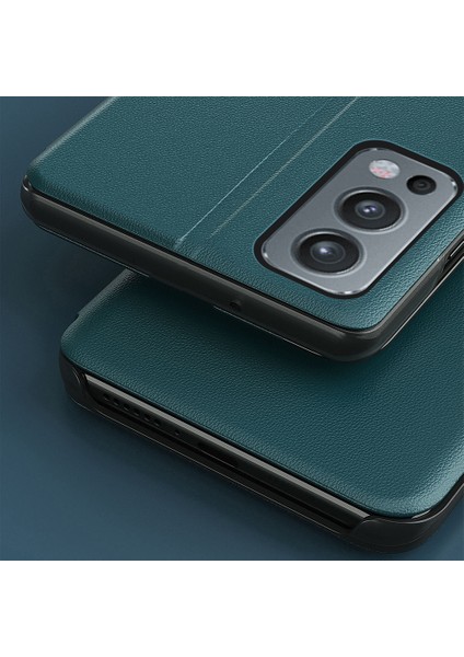View Window Folio Flip Pu Deri Telefon Kılıfı Standlı Oneplus Nord 2 5g-Kırmızı (Yurt Dışından) fırsatları