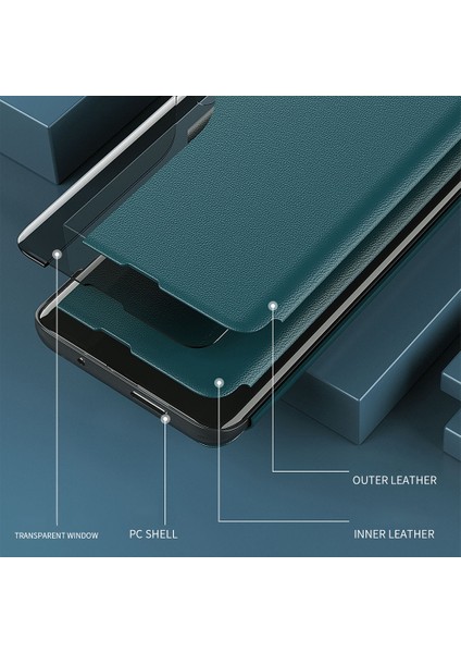 View Window Folio Flip Pu Deri Telefon Kılıfı Standlı Oneplus Nord 2 5g-Kırmızı (Yurt Dışından) indirimleri