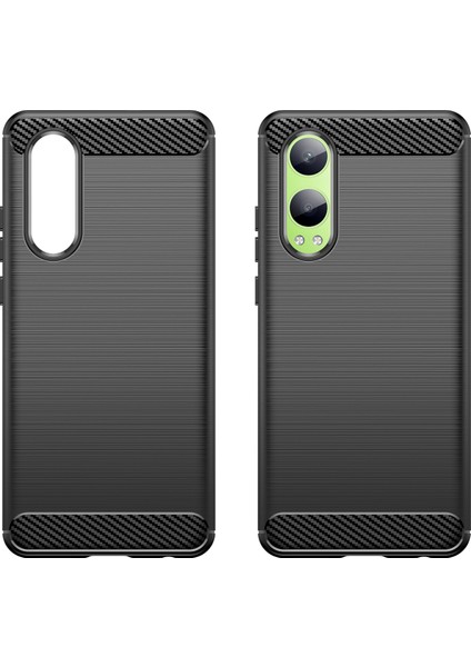 Oppo K12X 5g (Çin)/oneplus Nord Ce4 Lite 5g Kılıf Fırçalanmış Tpu Telefon Kılıfı Karbon Fiber Doku-Siyah (Yurt Dışından)