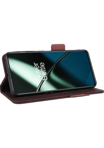 Oneplus 11 5g Flip Cep Telefonu Kılıfı Donanım Dekor Pu Deri Cüzdan Telefon Kılıfı Telefon Standı Fonksiyonu Ile-Kahve (Yurt Dışından)