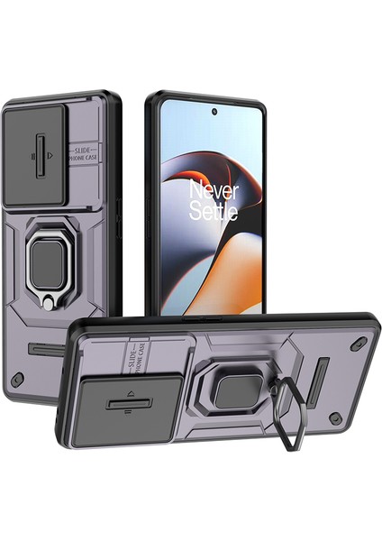 Oneplus 11R 5g/ace 2 5g Kılıf Sürgülü Lens Kapağı Pc+Tpu Kickstand Kapağı-Mor (Yurt Dışından)