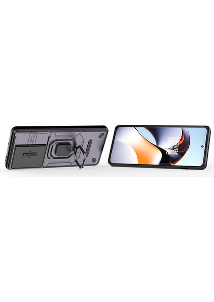 Oneplus 11R 5g/ace 2 5g Kılıf Sürgülü Lens Kapağı Pc+Tpu Kickstand Kapağı-Mor (Yurt Dışından)