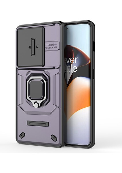 Oneplus 11R 5g/ace 2 5g Kılıf Sürgülü Lens Kapağı Pc+Tpu Kickstand Kapağı-Mor (Yurt Dışından)
