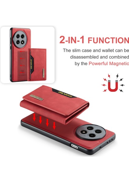 Dg.mıng M2 Serisi Oneplus 13 Kılıf Pu+Pc+Tpu Telefon Kılıfı Çıkarılabilir Cüzdan-Kırmızı (Yurt Dışından)