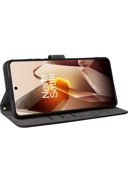 Oneplus 13 Cüzdan Telefon Kılıfı Rfıd Engelleme Pu Deri Kapak Standı Görünümü-Siyah (Yurt Dışından)