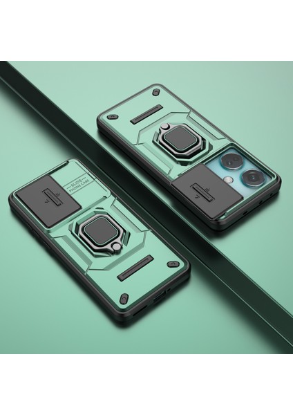 Oneplus Nord Ce3 5g Kılıf Kickstand Telefon Kılıfı Sürgülü Lens Koruyucu-Yeşil (Yurt Dışından) modelleri