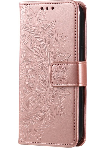 Oneplus 10R 5g/ace 5g Için Çizilmez Stand Kılıfı Mandala Çiçek Desenli Baskılı Pu Deri Cüzdan Flip Kılıf Bilek Kayışı Ile-Gül Altını (Yurt Dışından) fırsatları