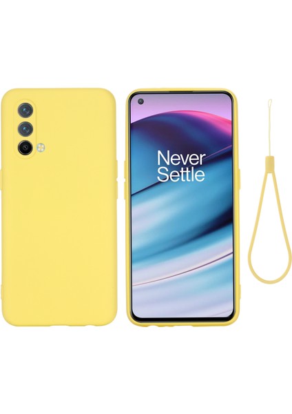 Yumuşak Sıvı Silikon Ince Hafif Darbeye Dayanıklı Koruyucu Kılıf Oneplus Nord Ce 5g-Sarı Için Kayışlı (Yurt Dışından)