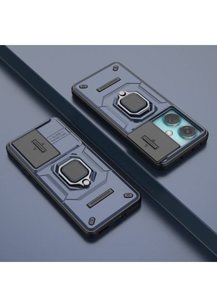 Oneplus Nord Ce3 5g Kılıf Kickstand Telefon Kılıfı Sürgülü Lens Koruyucu-Mavi (Yurt Dışından) modelleri