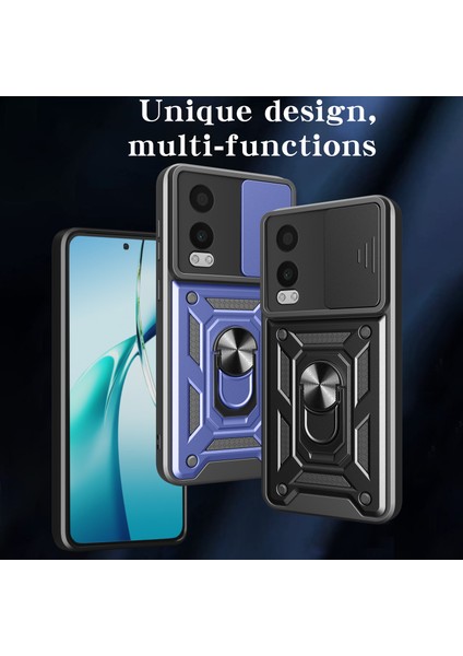 Oneplus Nord Ce4 Lite 5g Kılıfı Sürgülü Kamera Kapağı Pc + Tpu Kickstand Telefon Kılıfı-Altın (Yurt Dışından)