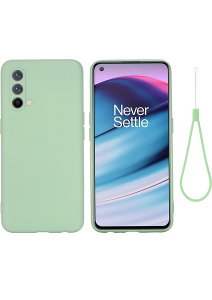 Yumuşak Sıvı Silikon Ince Hafif Darbeye Dayanıklı Koruyucu Kılıf Oneplus Nord Ce 5g-Yeşil Için Kayışlı (Yurt Dışından)