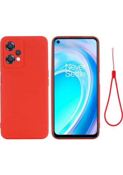 Oneplus Nord Ce 2 Lite 5g Düşmeye Karşı Koruyucu Telefon Kılıfı Ultra Ince Çizilmeye Dayanıklı Yumuşak Sıvı Silikon Cep Telefonu Kılıfı Kayışlı-Kırmızı (Yurt Dışından)