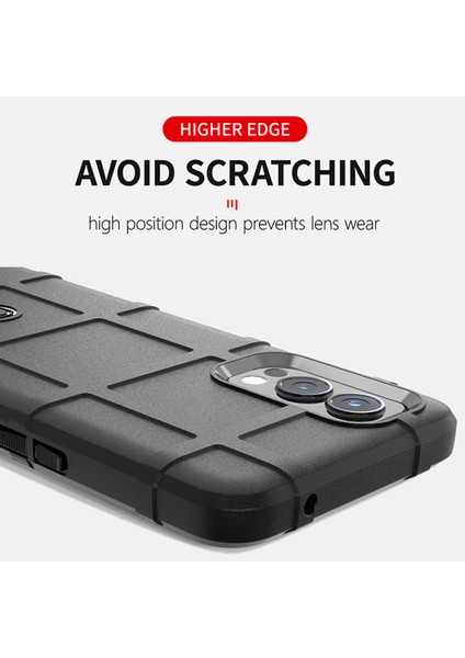 Tam Gövde Sağlam Kare Izgara Doku Darbeye Dayanıklı Yumuşak Tpu Düşme Koruyucu Kılıf Oneplus Nord 2 5g-Yeşil (Yurt Dışından) modelleri