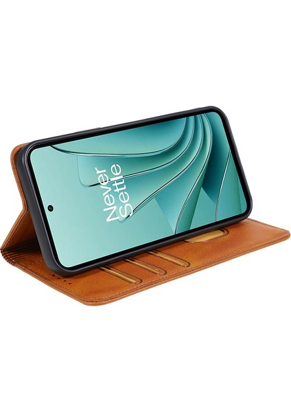 Oneplus Nord Ce 3 Lite 5G/N30 5g Deri Cüzdan Standı Telefon Kılıfı Dana Dokusu Düşmeye Dayanıklı Kılıf-Haki (Yurt Dışından)