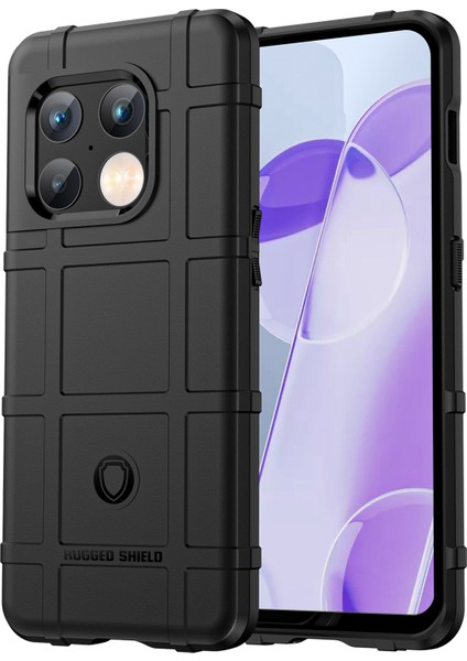 Sağlam Kare Izgara Tasarım Kalınlaştırılmış Tpu Tampon Darbeye Dayanıklı Koruyucu Kılıf Oneplus 10 Pro 5g-Siyah (Yurt Dışından)