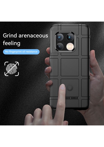 Sağlam Kare Izgara Tasarım Kalınlaştırılmış Tpu Tampon Darbeye Dayanıklı Koruyucu Kılıf Oneplus 10 Pro 5g-Siyah (Yurt Dışından) modelleri