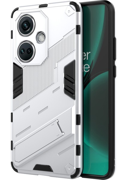 Oneplus Nord Ce3 5g Için Pc+Tpu Darbeye Dayanıklı Kılıf, Kickstand Zırhlı Telefon Kılıfı-Beyaz (Yurt Dışından)