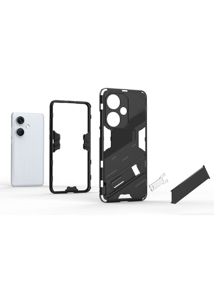 Oneplus Nord Ce3 5g Için Pc+Tpu Darbeye Dayanıklı Kılıf, Kickstand Zırhlı Telefon Kılıfı-Beyaz (Yurt Dışından)