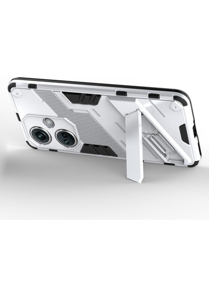 Oneplus Nord Ce3 5g Için Pc+Tpu Darbeye Dayanıklı Kılıf, Kickstand Zırhlı Telefon Kılıfı-Beyaz (Yurt Dışından)