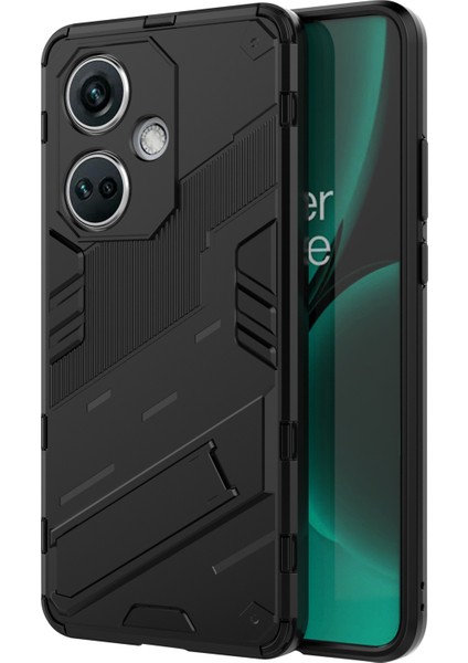 Oneplus Nord Ce3 5g Için Pc+Tpu Darbeye Dayanıklı Kılıf, Kickstand Zırhlı Telefon Kılıfı-Siyah (Yurt Dışından)