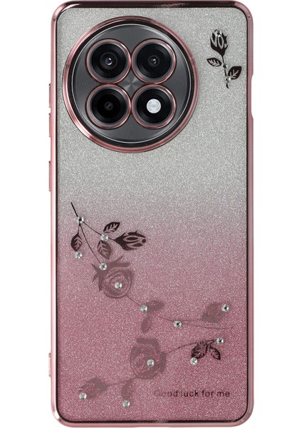 Kadem Oneplus Ace 5 5G/13R 5g Kılıf Çiçek Tpu Esnek Degrade Telefon Kılıfı-Gül Altını (Yurt Dışından)