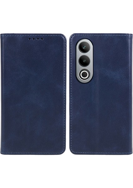 Oneplus Nord Ce4 5g Kılıf Pu Deri Cüzdan Kılıfı Dana Doku Telefon Kabuğu Manyetik Tokalı-Mavi (Yurt Dışından)