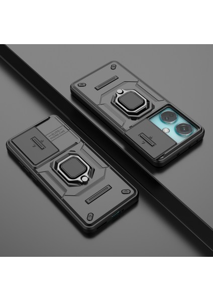 Oneplus Nord Ce3 5g Kılıf Kickstand Telefon Kılıfı Sürgülü Lens Koruyucu-Siyah (Yurt Dışından) modelleri
