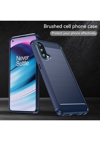 1.8mm Hava Yastığı Tasarım Tpu Kılıf Parmak Izi Olmayan Fırçalanmış Yüzey Telefon Kılıfı Karbon Fiber Doku ile Oneplus Nord Ce 5g-Mavi (Yurt Dışından) indirimleri