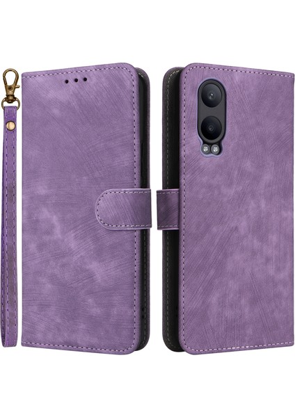 Oneplus Nord Ce4 Lite 5g/oppo K12X 5g (Çin) Kılıf Pu Deri Rfıd Engelleme Telefon Kılıfı-Mor (Yurt Dışından)