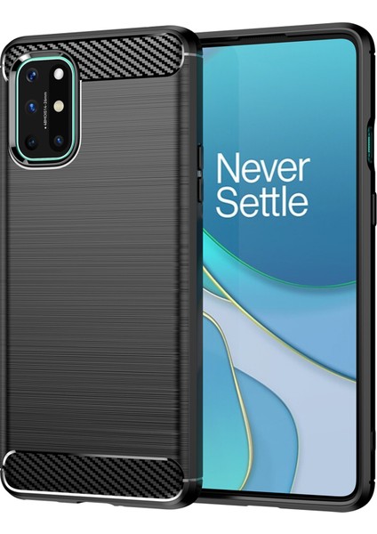 1.8mm Esnek Karbon Fiber Doku Tpu Kılıf Ultra Ince Düşmeye Karşı Dayanıklı Telefon Kılıfı Fırçalanmış Yüzeyli Oneplus 8t-Siyah (Yurt Dışından)