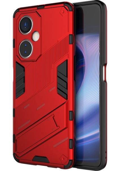 Oneplus Nord Ce 3 Lite 5g/nord N30 5g Kickstand Telefon Kılıfı Tpu+Pc Çizilmez Arka Kapak-Kırmızı (Yurt Dışından)