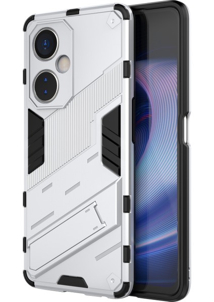 Oneplus Nord Ce 3 Lite 5g/nord N30 5g Kickstand Telefon Kılıfı Tpu+Pc Çizilmez Arka Kapak-Beyaz (Yurt Dışından)
