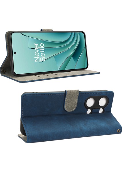 Oneplus Nord 3 5g/ace 2V Cep Telefonu Standı Kılıfı Pu Deri Rfıd Engelleme Cüzdan Kılıfı Kayışlı-Mavi (Yurt Dışından)