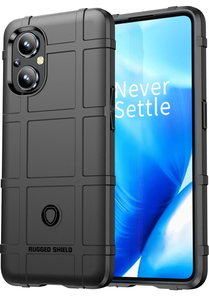 Sağlam Kare Izgara Tasarım Yumuşak Tpu Kalınlaştırılmış Güçlü Koruma Arka Kapak Oneplus Nord N20 5g-Siyah (Yurt Dışından)