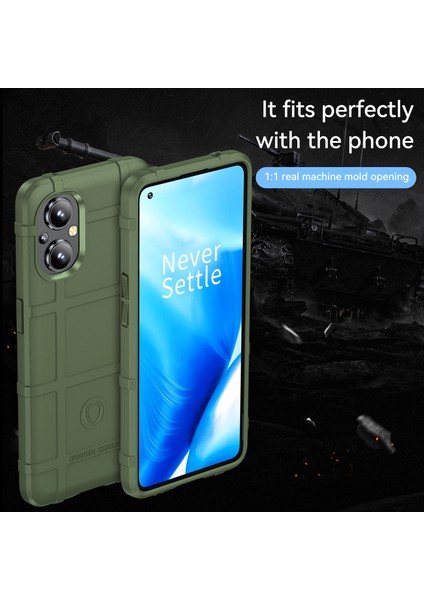Sağlam Kare Izgara Tasarım Yumuşak Tpu Kalınlaştırılmış Güçlü Koruma Arka Kapak Oneplus Nord N20 5g-Yeşil (Yurt Dışından) fiyatları