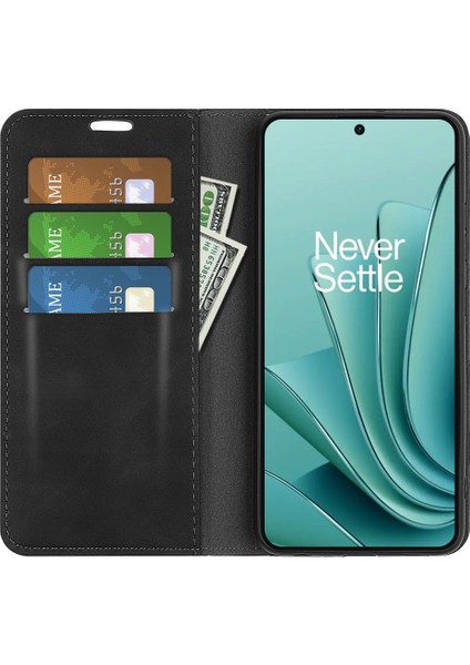 Oneplus Ace 2V/NORD 3 5g Cep Telefonu Pu Deri Cüzdan Kabuk Flip Kılıf Için Skin-Touch Stand Kılıfı-Siyah (Yurt Dışından)