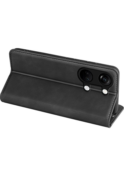 Oneplus Ace 2V/NORD 3 5g Cep Telefonu Pu Deri Cüzdan Kabuk Flip Kılıf Için Skin-Touch Stand Kılıfı-Siyah (Yurt Dışından)