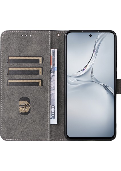Oneplus Nord Ce4 Lite 5g/oppo K12X 5g(Çin)Kılıf Pu Deri Rfıd Engelleme Telefon Kılıfı-Mavi (Yurt Dışından)