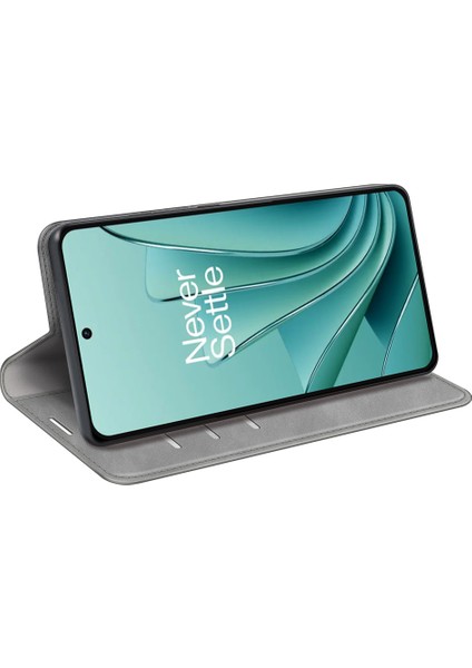 Oneplus Ace 2V/NORD 3 5g Cep Telefonu Pu Deri Cüzdan Kabuk Flip Kılıf Için Skin-Touch Stand Kılıfı-Gri (Yurt Dışından)
