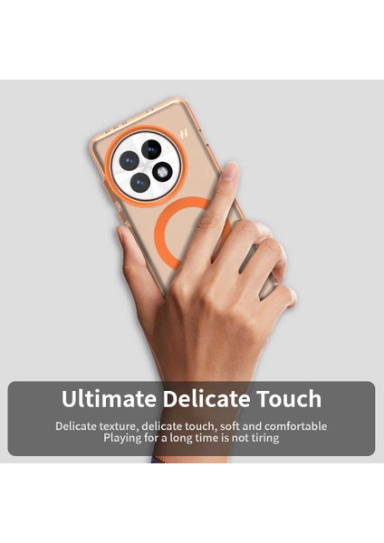 Oneplus 13 Kılıfı Için Magsafe Pc+Tpu+Pet Düşmeye Karşı Telefon Kılıfı-Turuncu ile Uyumlu (Yurt Dışından)