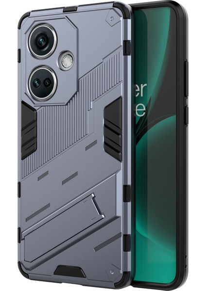 Oneplus Nord Ce3 5g Için Pc+Tpu Darbeye Dayanıklı Kılıf, Kickstand Zırhlı Telefon Kılıfı-Gri (Yurt Dışından)