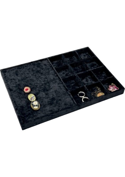Bölmeli Yüzük ve Takı Düzeni Siyah 25X35 cm