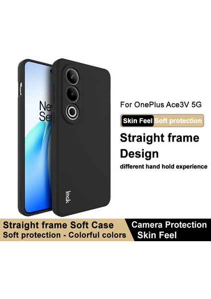Imak Uc-4 Serisi Oneplus Ace 3V 5g Tpu Kılıf Düz Kenar Koruyucu Telefon Kılıfı-Siyah (Yurt Dışından)