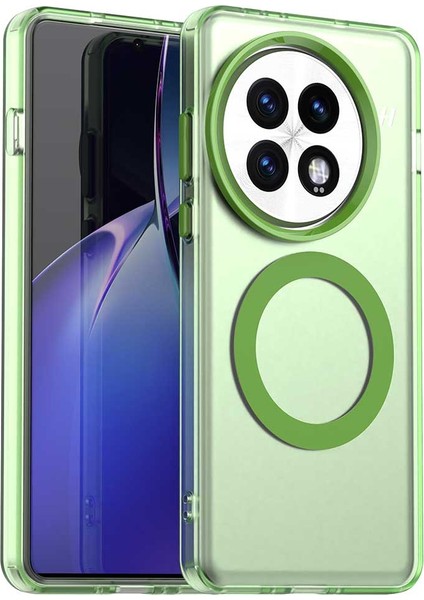 Oneplus 13 Kılıfı Magsafe Pc+Tpu+Pet Düşmeye Karşı Telefon Kılıfı-Yeşil ile Uyumlu (Yurt Dışından)
