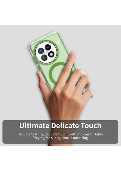 Oneplus 13 Kılıfı Magsafe Pc+Tpu+Pet Düşmeye Karşı Telefon Kılıfı-Yeşil ile Uyumlu (Yurt Dışından)
