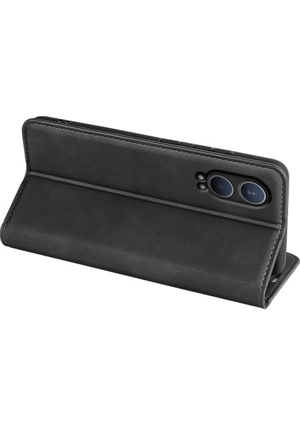 Oneplus Nord Ce4 Lite 5g/oppo K12X 5g(Çin)Cüzdan Telefon Kılıfı Cilt Dokunuşlu Deri Kapaklı Kılıf-Siyah (Yurt Dışından)